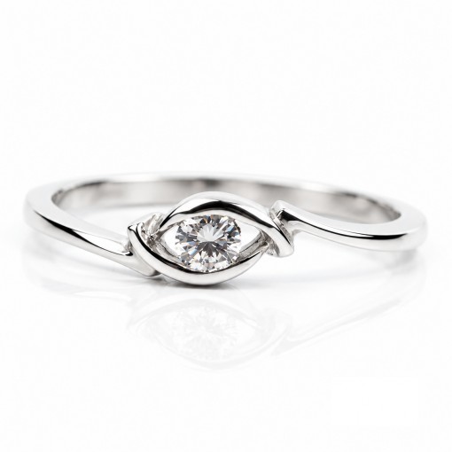 18К  Бяло Злато Диамантен Годежен Пръстен    Bloom Jewellery